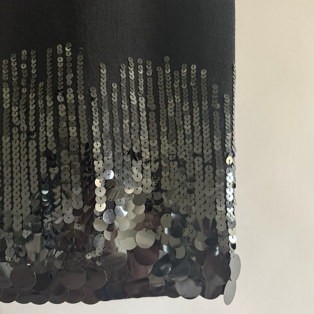 Carlisle Womens Vintage Wool Silk Pencil Skirt 4 Big Sequins Black Whimsigoth